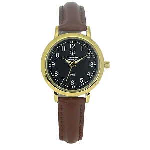 Relógio Unissex Tuguir Analógico Imperium TG30514 Preto e Marrom e Dourado