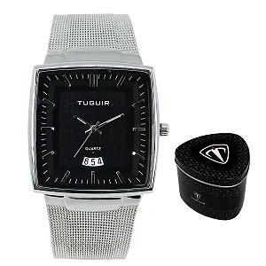 Relógio Masculino Tuguir Analógico TG30334 Prata e Preto