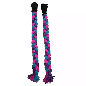 50cm - Par de Tranças para Capacete - Azul, Roxo e Rosa