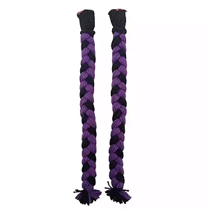 50cm - Par de Tranças para Capacete - Preto e Roxo