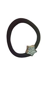 Elástico de cabelo preto com pingente de estrela ⭐ com detalhe em strass
