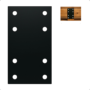 4 Chapa De Emenda Viga Tesoura Madeiramento 20x10cm 8 Furos