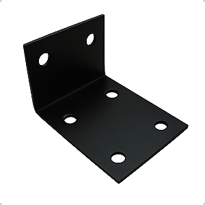 Suporte Viga Cantoneira 10x7x6m com 6 Furos 10mm - Preto Semi Fosco
