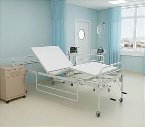 Cama Hospitalar Fowler com Grades Laterais e Rodízios