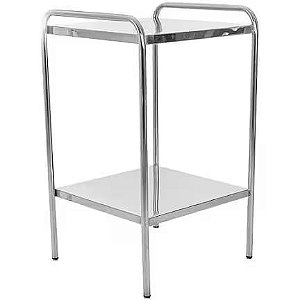 Mesa Auxiliar 40 x 40 x 80 Inox com Ponteiras