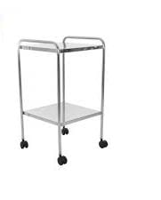 Mesa Auxiliar 40 x 40 x 80 Inox com Rodízios