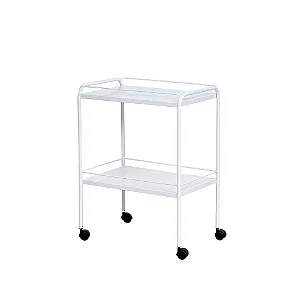 Mesa Auxiliar 40 x 60 x 80 Epóxi com Rodízios e Varandas