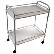 Mesa Auxiliar 40 x 60 x 80 Inox com Rodízios e Varandas