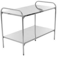 Mesa Auxiliar 90 x 50 x 80 Inox com Ponteiras