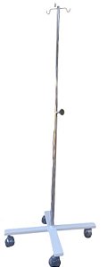 Suporte de Soro Inox com Base em Ferro Fundido