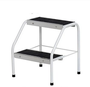 Escada 2 Degraus Epoxi com Friso em Inox