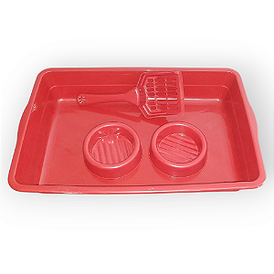 KIT BANDEIJA GATO (1-BANDEIJA 1-PÁ 2-COMEDOURO)