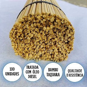 Varetas de Bambu Taquara 62cm Para Pipas 100 Unidades