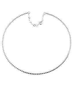 GARGANTILHA PRATA CHOKER FIO REDONDO TORCIDO