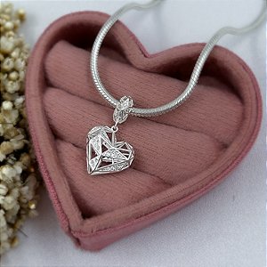 BERLOQUE PRATA CORAÇÃO GEOMÉTRICO VAZADO ZIRCÔNIA