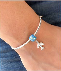 BERLOQUE PRATA GLOBO AVIÃO