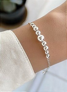 PULSEIRA PRATA ELOS IGUAIS  BOLA