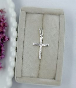 PINGENTE PRATA CRUZ TRABALHADA