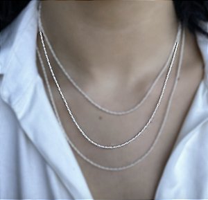 CORRENTE PRATA TORCIDA 45cm