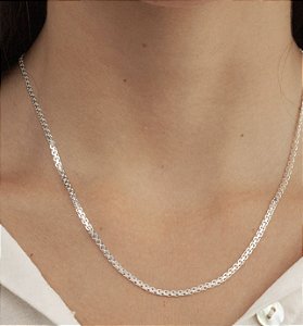 CORRENTE PRATA BISMARK DOIS FIOS 40cm