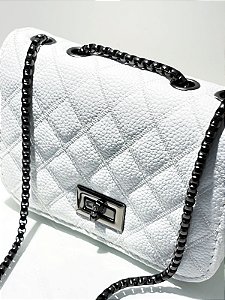 Bolsa Grande em Couro Sintético com Alça de Corrente Ref. 1627