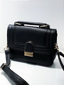 Bolsa Média Quadrada em Couro Sintético com Alça Ref. 1626