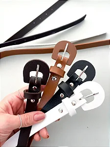 Cinto Feminino em Courino Fivela Redonda Lu Ref. 678