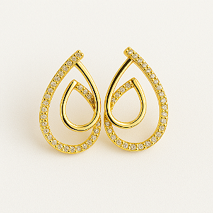 BRINCO DUPLA GOTA ENTRELAÇADA