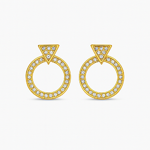 BRINCO CÍRCULO CRAVEJADO COM TRIÂNGULO