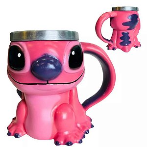 Caneca Angel 3D Disney Lilo & Stitch Criativa Colecionável