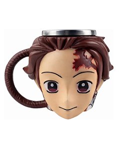 Caneca Copo 3D Tanjiro Suave Demon Slayer Kimetsu No Yaiba Resina Geek Anime