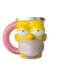 Caneca Copo 3D Hommer Simpson Simpsons Resina Geek Colecionável