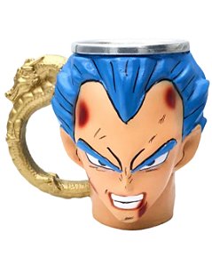 Caneca Copo 3D Vegeta Super Sayajin Deus Resina Gamer Colecionável