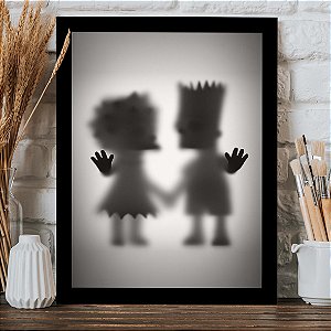 Quadro Os Simpsons Bart e Lisa Desaparecimento Raio X Biombo A3