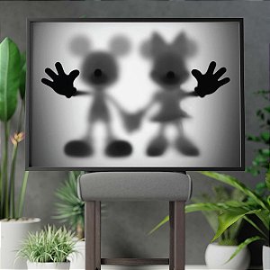 Quadro Mickey e Minnie Desaparecimento Raio X Biombo Disney A3