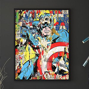 Quadro Capitão América Graffiti A3