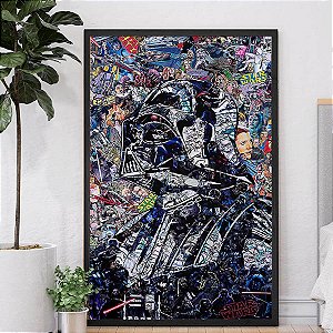 Quadro Darth Vader Collage Art Star Wars A3