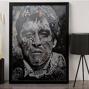Quadro Scarface Al Pacino Tipografia Arte Colagem A3