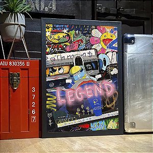 Quadro Ayrton Senna Legend Champion Grafitti Pop Art A3