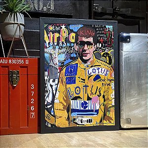 Quadro Ayrton Senna Legend Champion Lotus Grafitti Pop Art A3