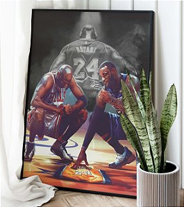 Quadro Michael Jordan Lebron James Homenagem Kobe Bryant A3