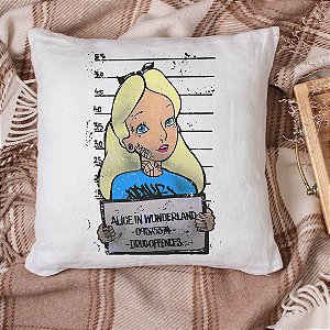 Almofada Alice no País das Maravilhas Alice In Wonderland Drug Offences Police 45x45