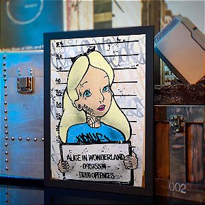 Quadro Alice no País das Maravilhas Alice In Wonderland Drug Offences Police A3