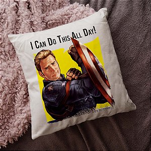 Almofada Capitão América Chris Evans I Can Do This All Day Os Vingadores 45x45
