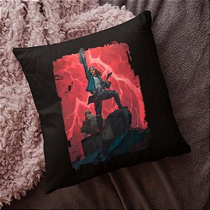 Almofada Eddie Munson Rockin The Upside Down Stranger Things Hellfire Club Rock And Roll 45x45