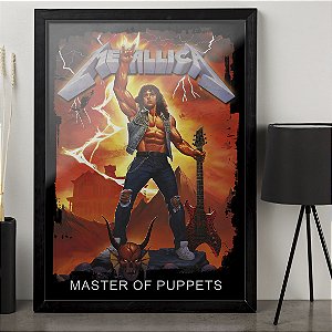 Quadro Eddie Munson Rockin The Upside Down Stranger Things Metallica Rock Master Of Puppets A3