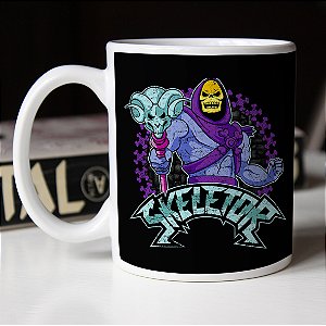 Caneca Esqueleto Skeletor He Man Masters Of The Universe Grayskull Branca