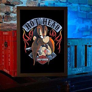Quadro Eufrazino Harley-Davidson Hot Head Cabeça Quente Looney Tunes A3