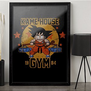 Quadro Kame House Goku Dragon Ball Z Academia GYM Anime A3