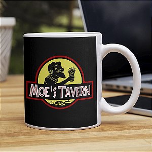 Caneca Taverna do Moe Moe's Tavern Os Simpsons Duff Beer Branca